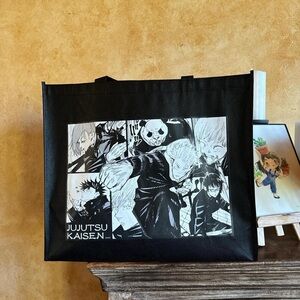 Jujutsu Kaisen Manga Black Graphic Tote Bag from Shonen Jump Japan
